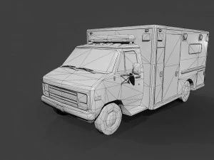 Ambulance Low-poly 3D Model