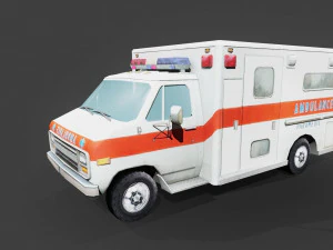 Ambulance Low-poly 3D Model