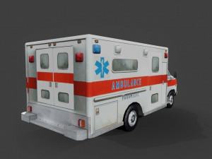 Ambulance Low-poly Model 3D