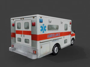 Ambulance Low-poly 3D Model