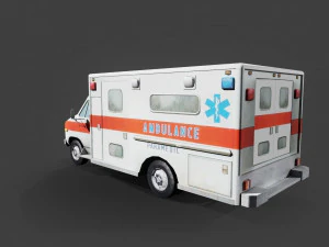Ambulance Low-poly 3D Model