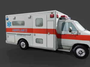 Ambulance Low-poly 3D Model