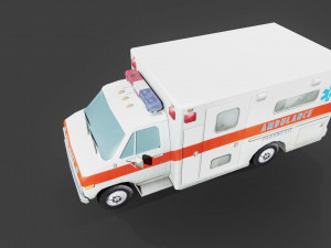 Ambulance Low-poly Model 3D