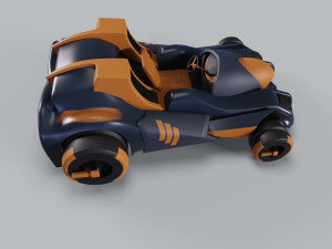 Golden Kart Low-poly 3D Model