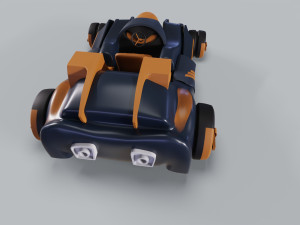 Golden Kart Low-poly 3D Model