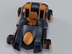 Golden Kart Low-poly 3D Model