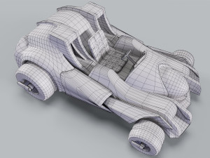 Golden Kart Low-poly 3D Model