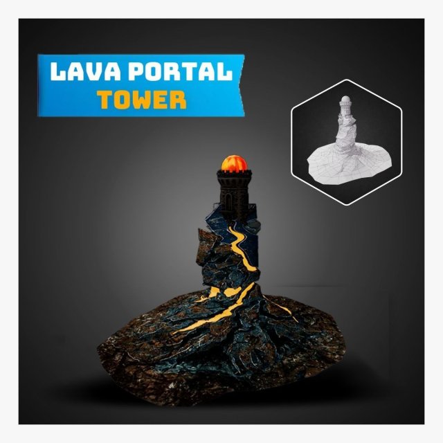Lava Portal Tower Low-poly 3D-Modell .c4d .max .obj .3ds .fbx .stl .blend 