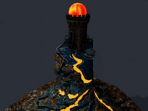 Lava Portal Tower Low-poly 3D Model