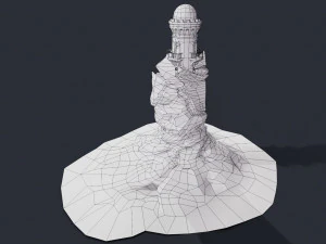 Lava Portal Tower Low-poly 3D Model