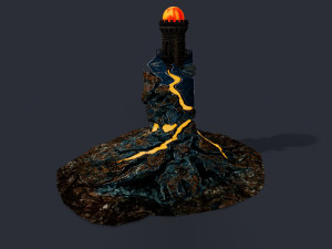 Lava Portal Tower Low-poly 3D-Modell
