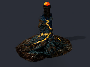 Lava Portal Tower Low-poly 3D-Modell