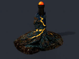 Lava Portal Tower Low-poly 3D Model