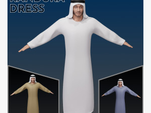  Kandura dress male 3D Model