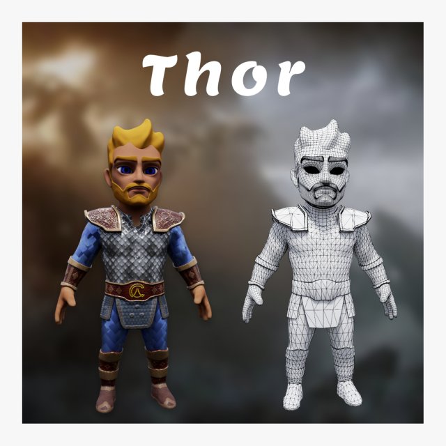 Thor Character 3D 3D Model .c4d .max .obj .3ds .fbx .stl .blend 