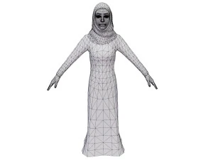 3D Abaya dress female 3D Model