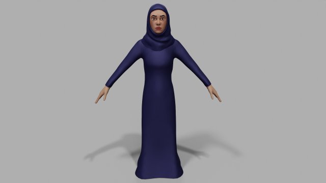 3D Abaya dress female 3D Модель .c4d .max .obj .3ds .fbx .stl .blend 