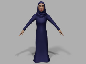 3D Abaya dress female 3D Model