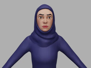 3D Abaya dress female 3D Model