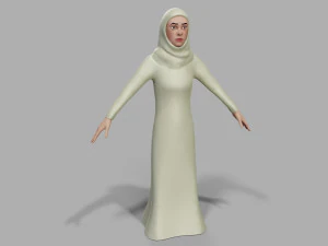3D Abaya dress female 3D Model