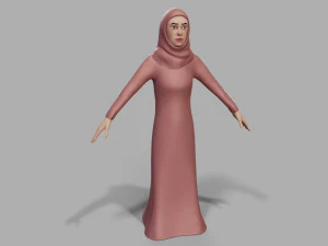 3D Abaya dress female 3D Model