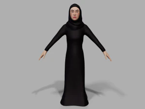 3D Abaya dress female 3D Model