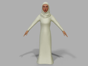 3D Abaya dress female 3D Модель
