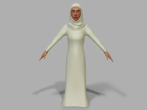 3D Abaya dress female 3D Model