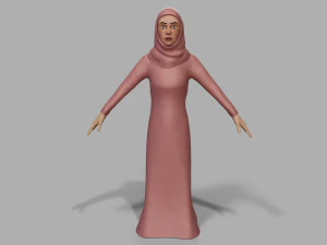 3D Abaya dress female 3D Model
