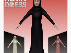 3D Abaya dress female 3D Model