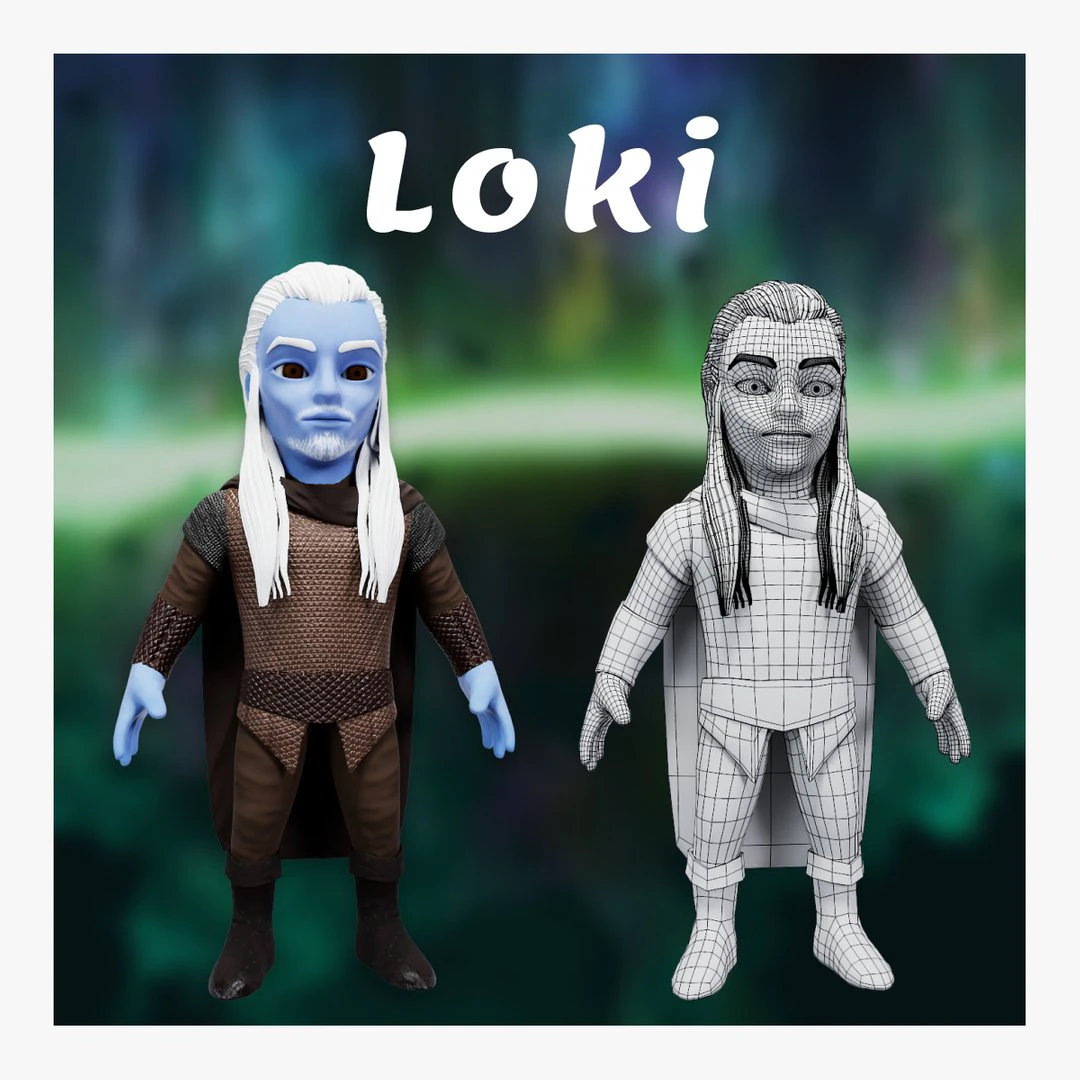 Loki character 3D 3D Model .c4d .max .obj .3ds .fbx .stl .blend 