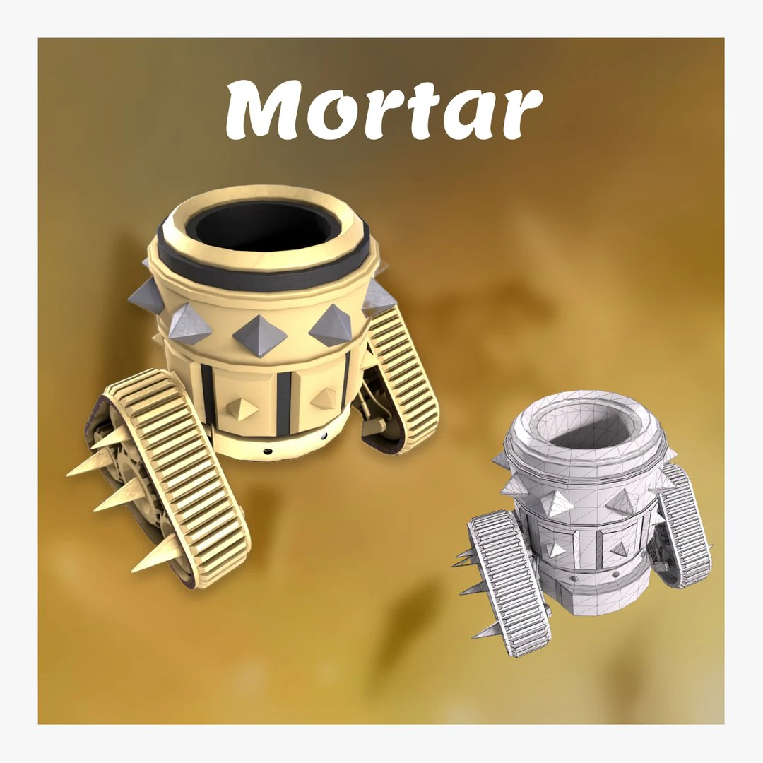 Mortar 3D Model .c4d .max .obj .3ds .fbx .stl .blend 