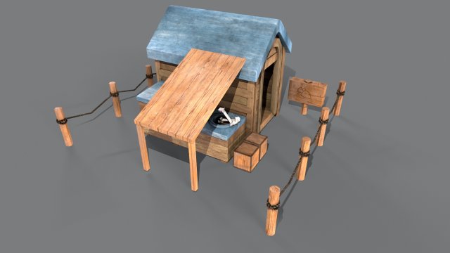 3D Pet house 3D Модель .c4d .max .obj .3ds .fbx .stl .blend 