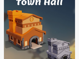 Town hall orange 3D Modelo 3D
