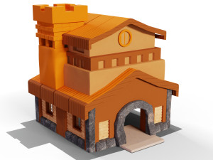 Town hall orange 3D 3D Model