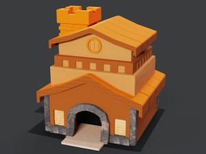 Town hall orange 3D 3D Model