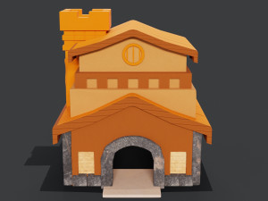 Town hall orange 3D 3D Model