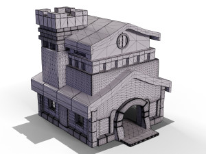 Town hall orange 3D 3D Model