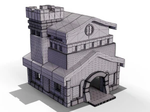 Town hall orange 3D 3D Model