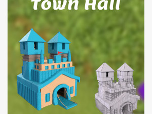 Town hall blue 3D Modelo 3D