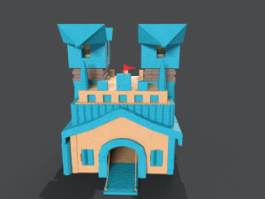 Town hall blue 3D 3D Model
