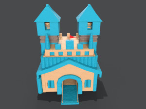 Town hall blue 3D 3D Model