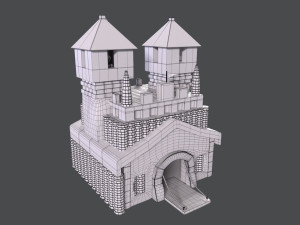 Town hall blue 3D 3D Model