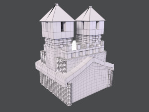 Town hall blue 3D 3D Model