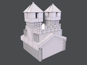 Town hall blue 3D 3D Model