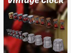 Vintage clock 3D Model 3D