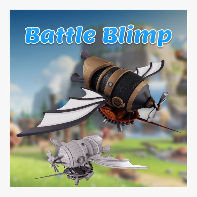 3D Battle blimp 3D Model .c4d .max .obj .3ds .fbx .stl .blend 