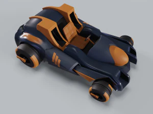 3D Golden kart model 3D Model