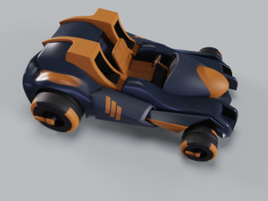 3D Golden kart model 3D-Modell