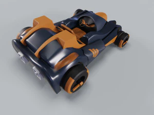 3D Golden kart model 3D Model